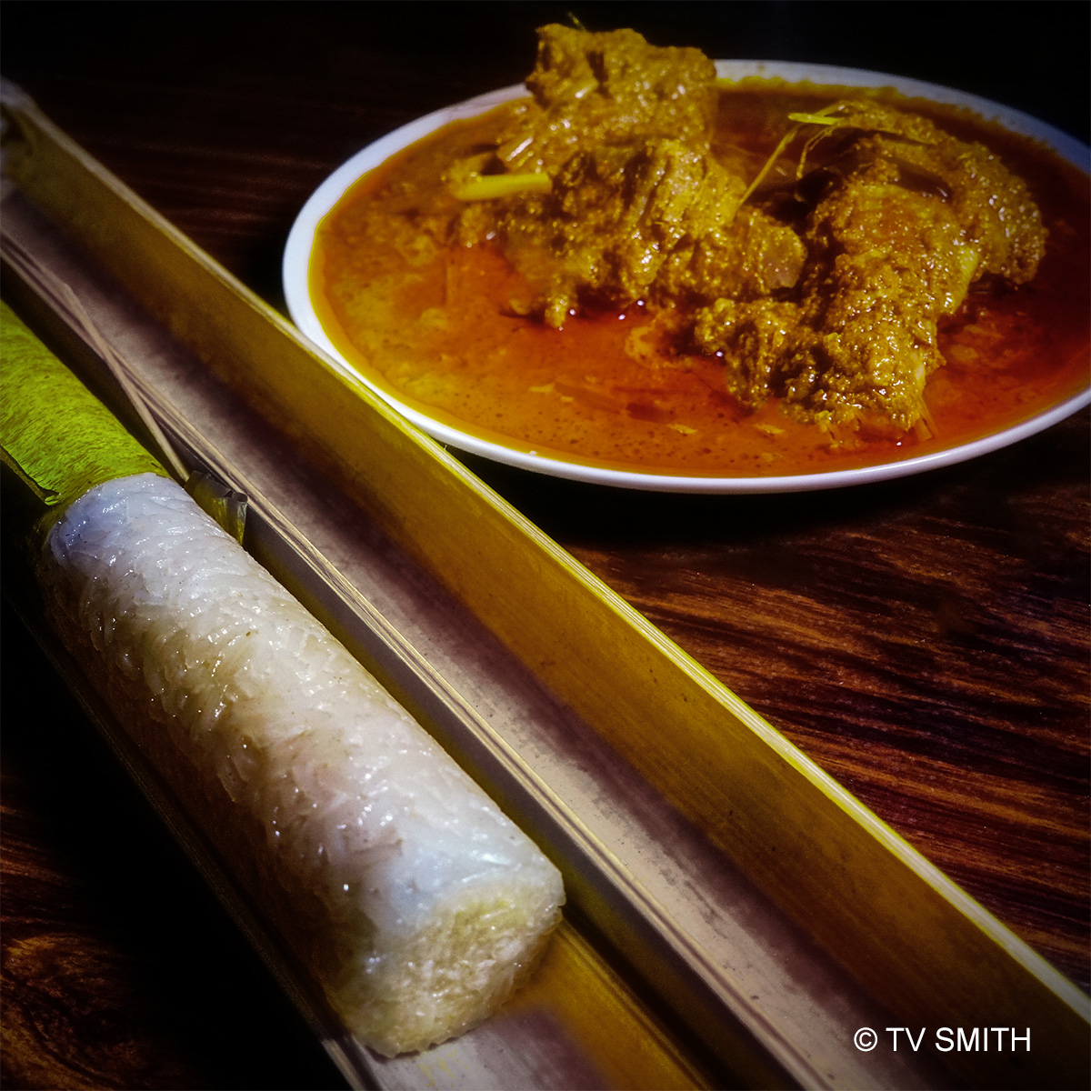 Lemang with Rendang Curry Chicken