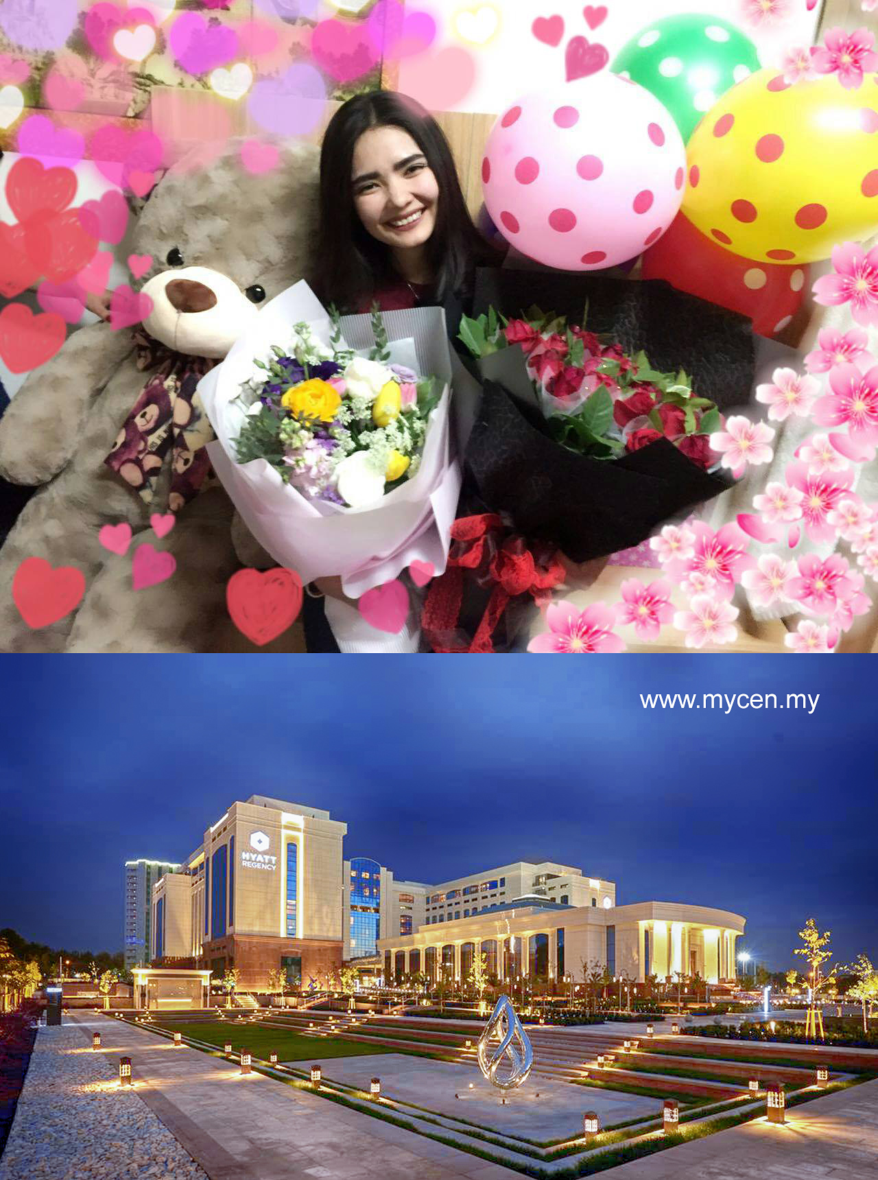 Beautiful girl and beautiful hotel from Uzbekistan