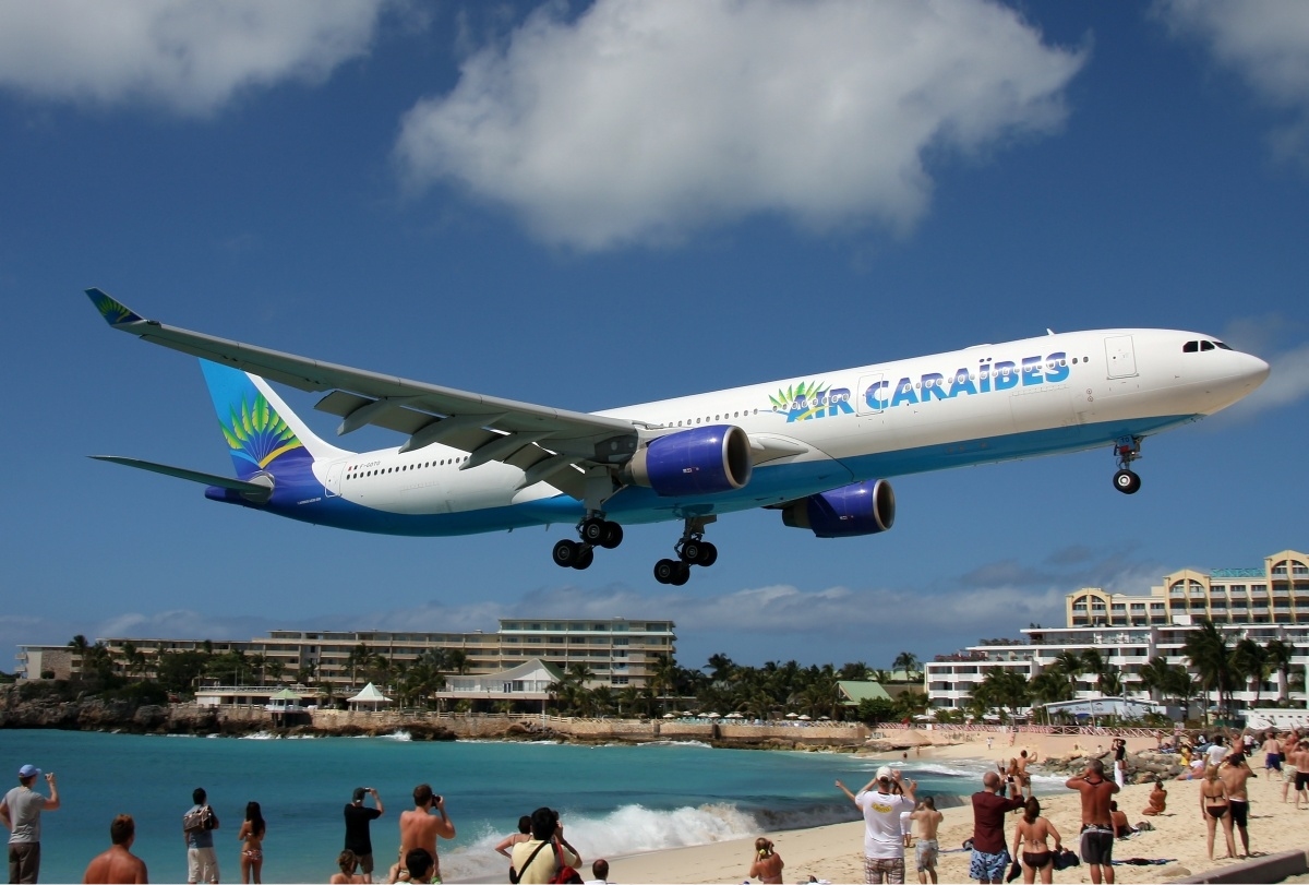 Airbus A330 of Air Caraïbes at Princess Juliana Airport at Maho Beach, Dutch side of Saint Martin island by Timo Breidenstein